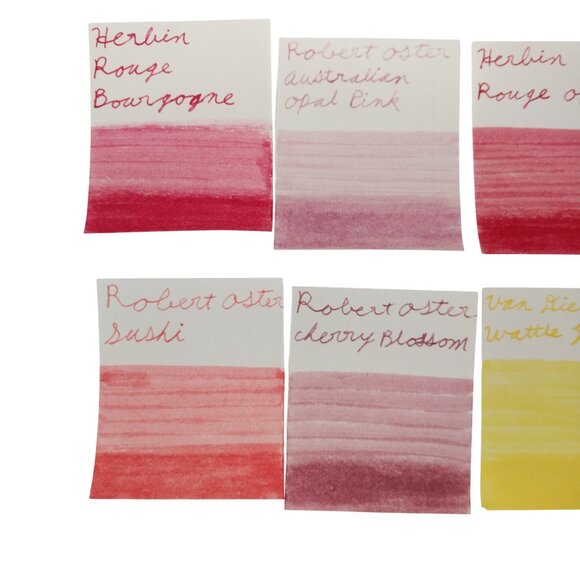Bundle of 9 Fountain Pen Ink Samples Variety Pack Pink and Yellow Inks - Picture 6 of 7